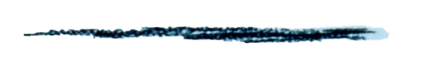 A dark, irregular, horizontal streak resembling smoke or a vapor trail stretches across a light background, gradually fading at the right end.