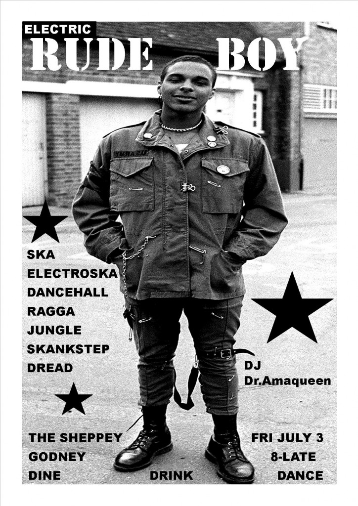 Electric Rude boy poster for party night at the sheppey