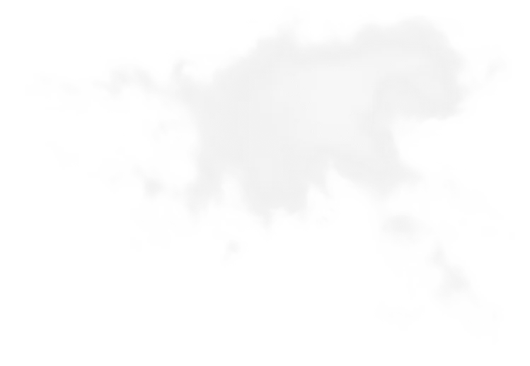 A faint, light gray watercolor blotch or stain on a white background, resembling an abstract shape or cloud.